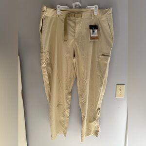 The North Face Pants Women 24 W Tan Soft Shell Adjustable Pockets Outdoor New